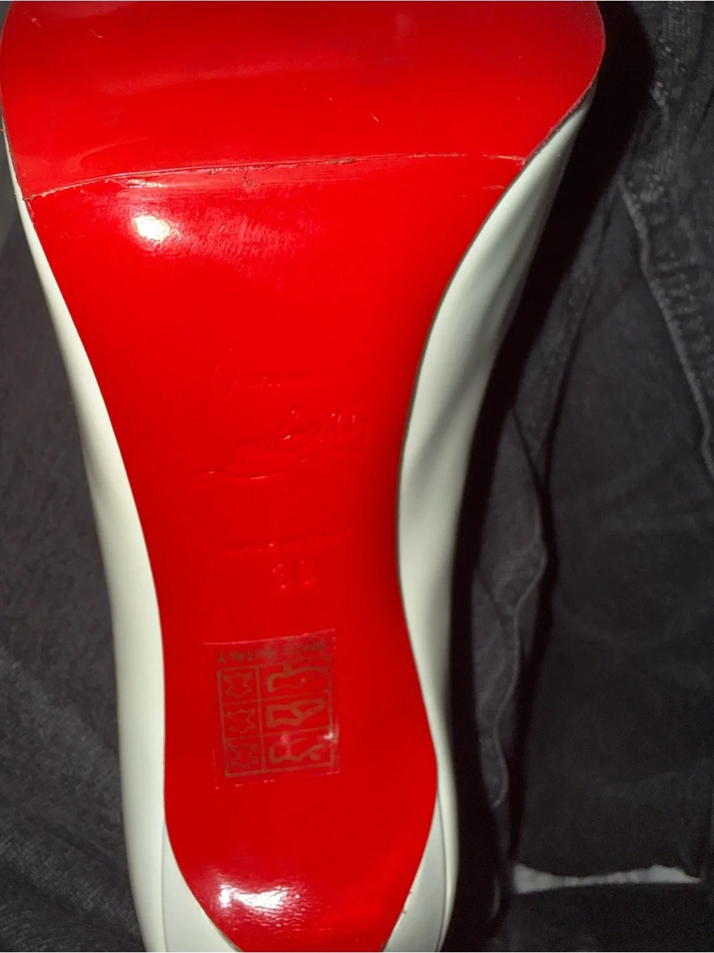 Christian Louboutin  White Stiletto Pump with Red Sole - Women's High Heel